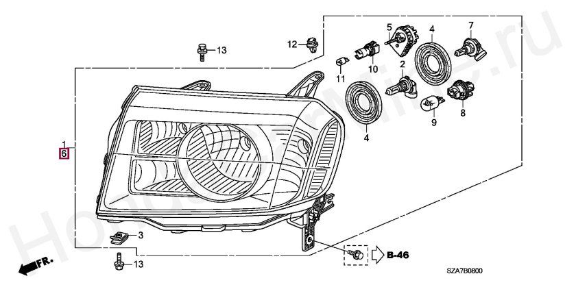 Фара Хонда пилот 2