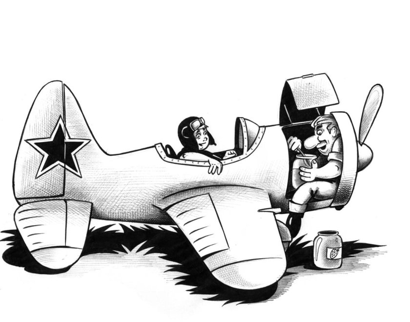 Самолет карикатура