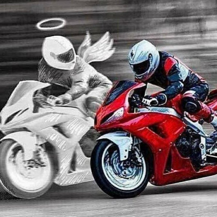 Мотоциклист на мотоцикле