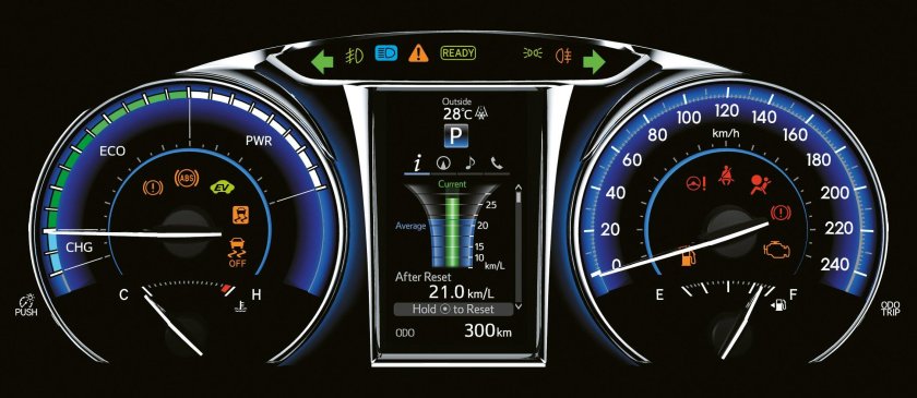 Электронная панель приборов на Камри 55