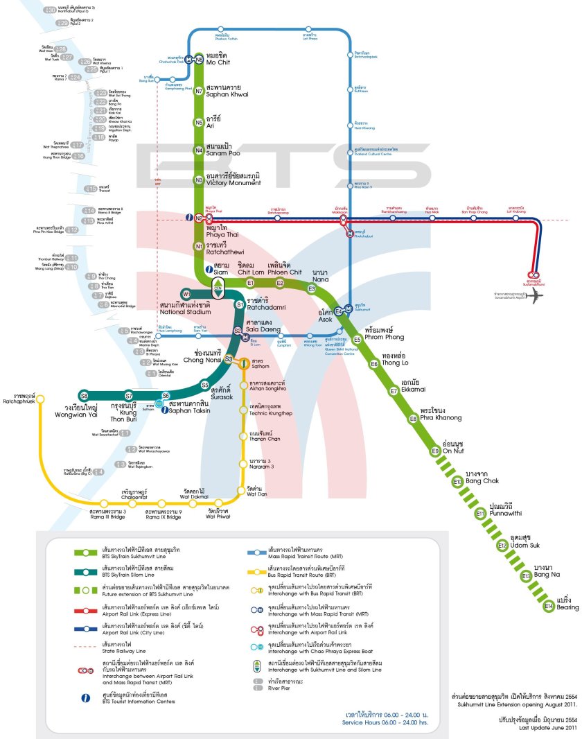 Карта БТС метро Бангкок