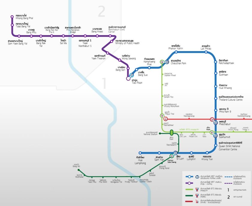 Схема метро Бангкока 2022