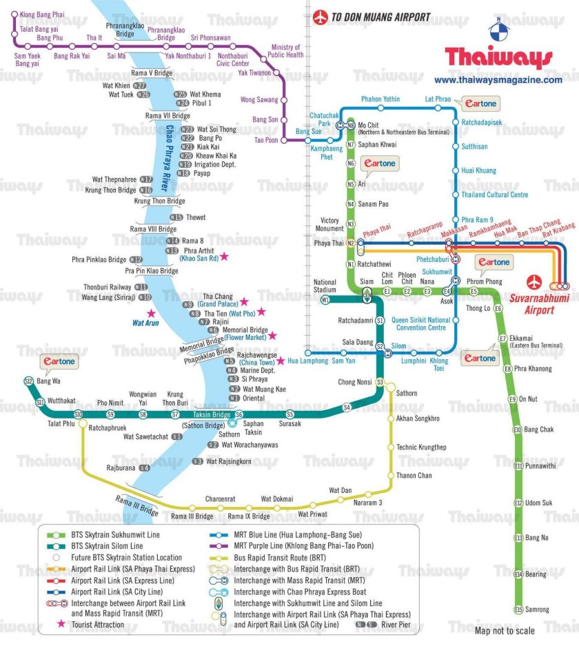 Схема метро Бангкока 2022