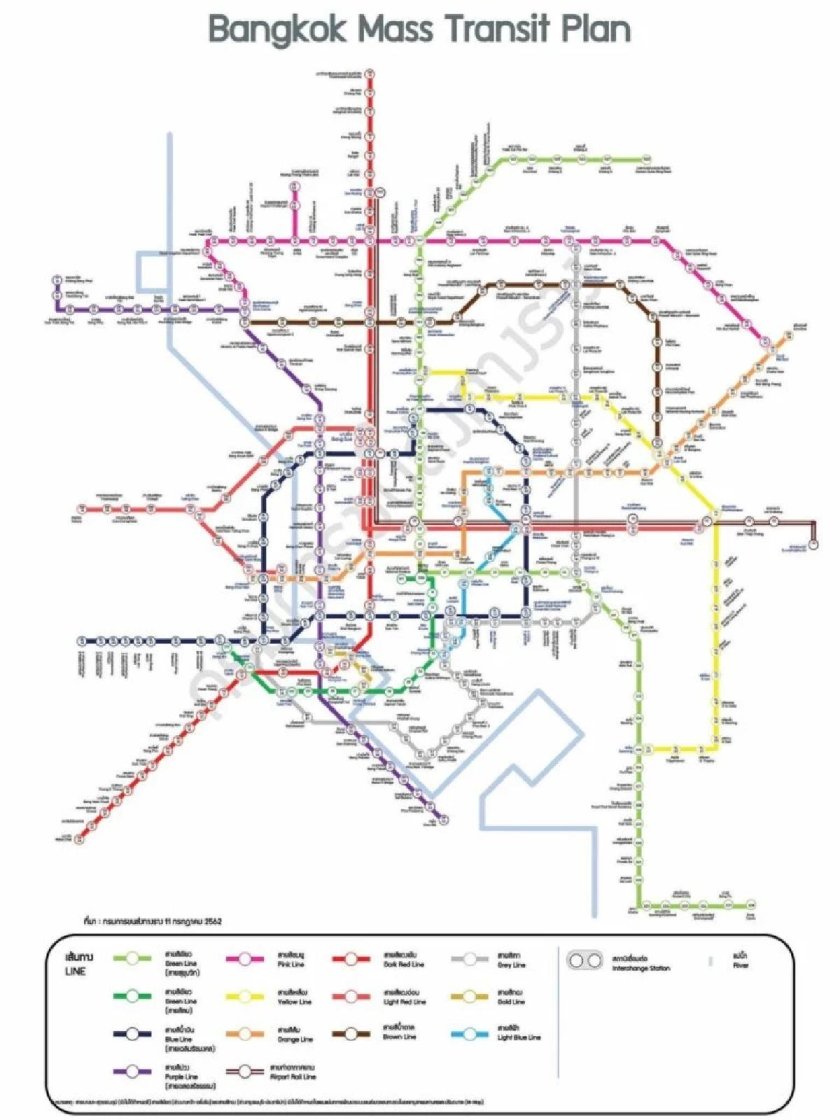 Схема метро Бангкока 2022