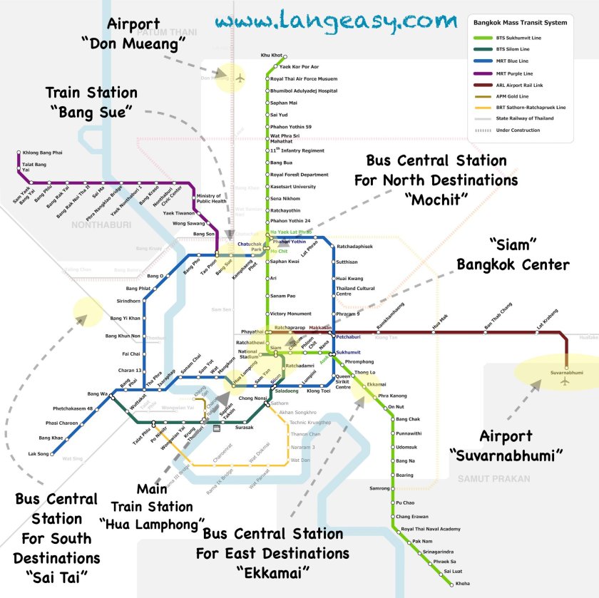 Схема метро Бангкока