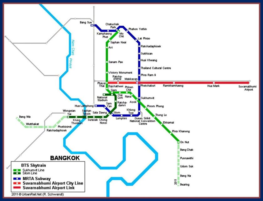 Схема метро Бангкока 2022