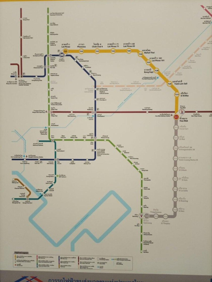 Карта метро Бангкока
