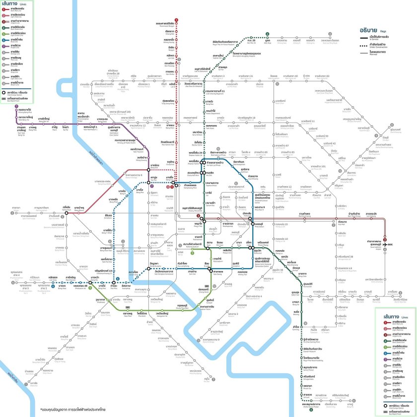 Метро Бангкока схема 2023
