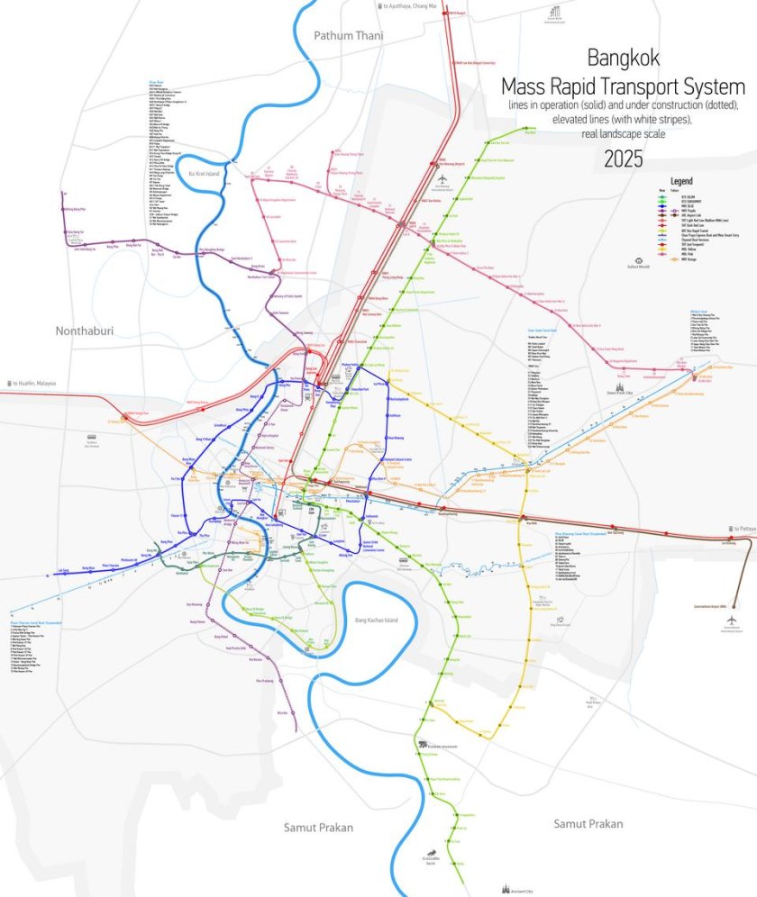 Метро Бангкока схема 2023