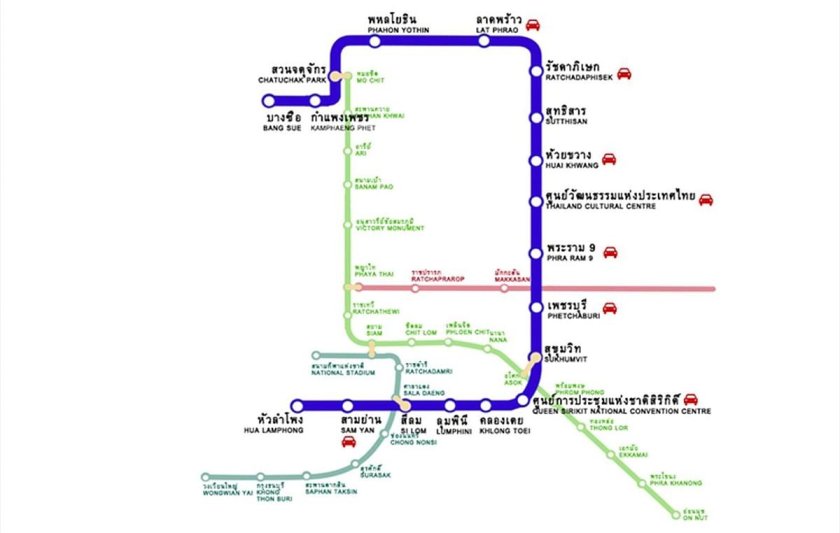Схема метро Бангкока