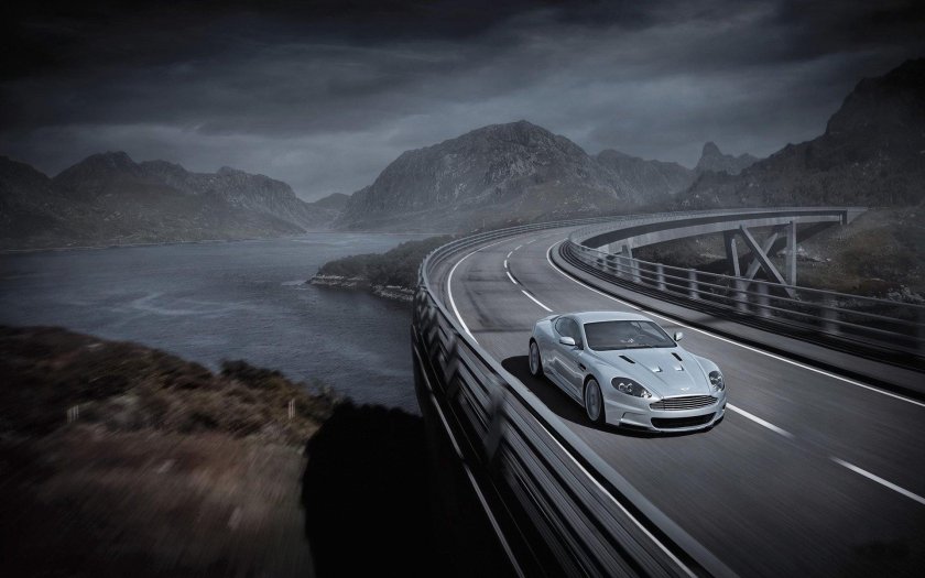 Астон Мартин в горах