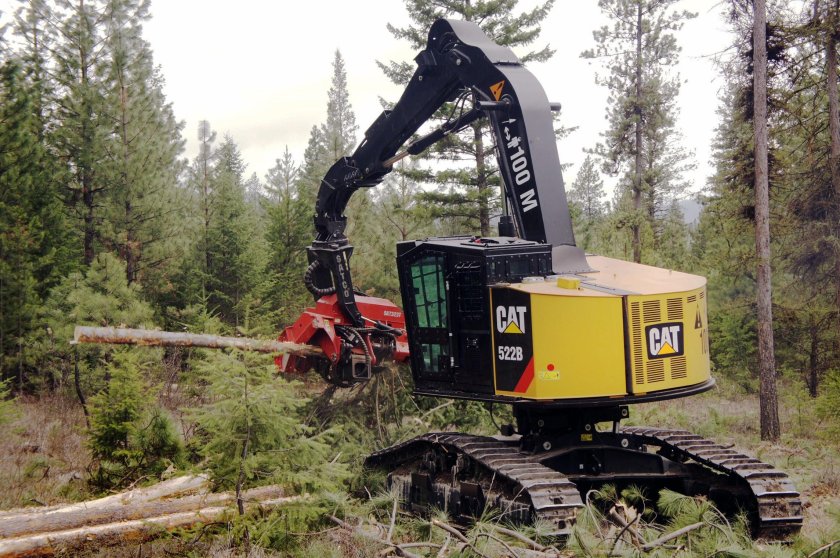 Cat 522 валочно-пакетирующая машина