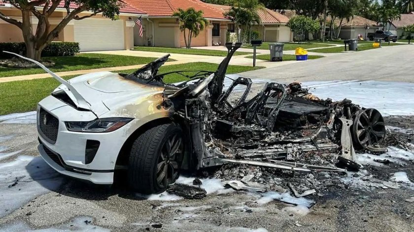 Возгорание электромобиля