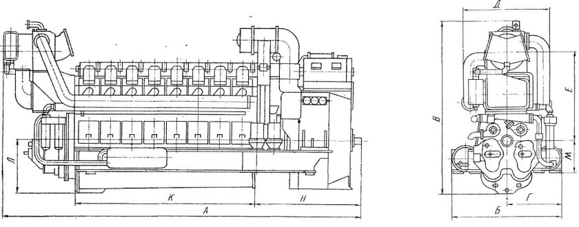 Дизель-Генератор ЯМЗ-238 чертеж