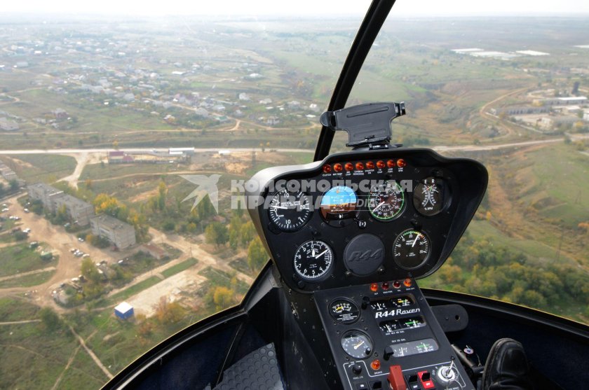 Из кабины вертолета