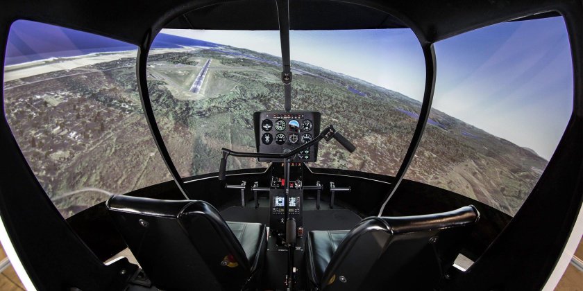 Кабина вертолета Robinson r44