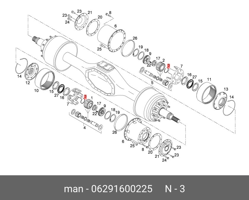 Кольцо стопорное подшипника ман ТГС