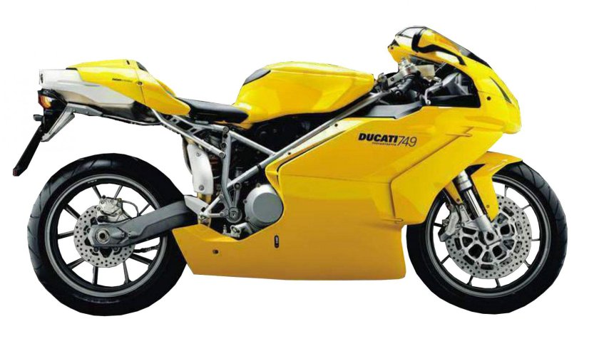 Мотоцикл дукати желтый