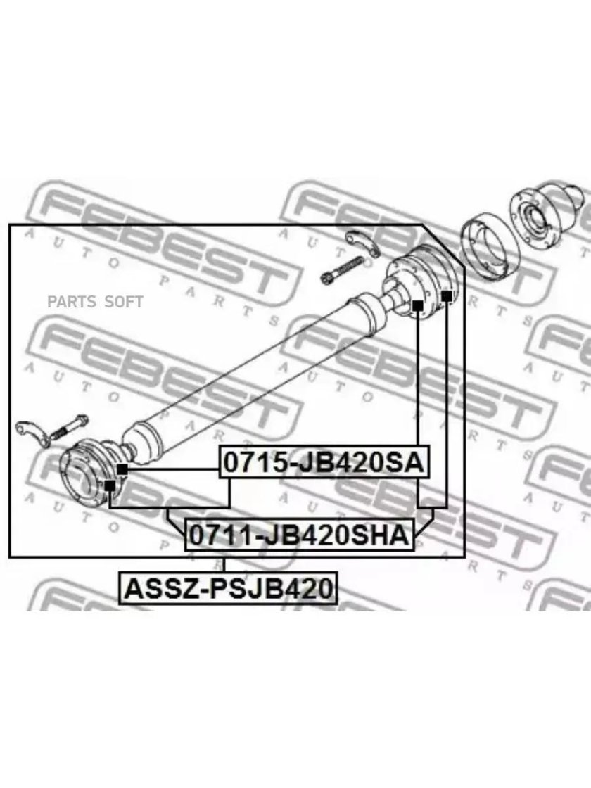 Febest подшипник подвесной карданного вала