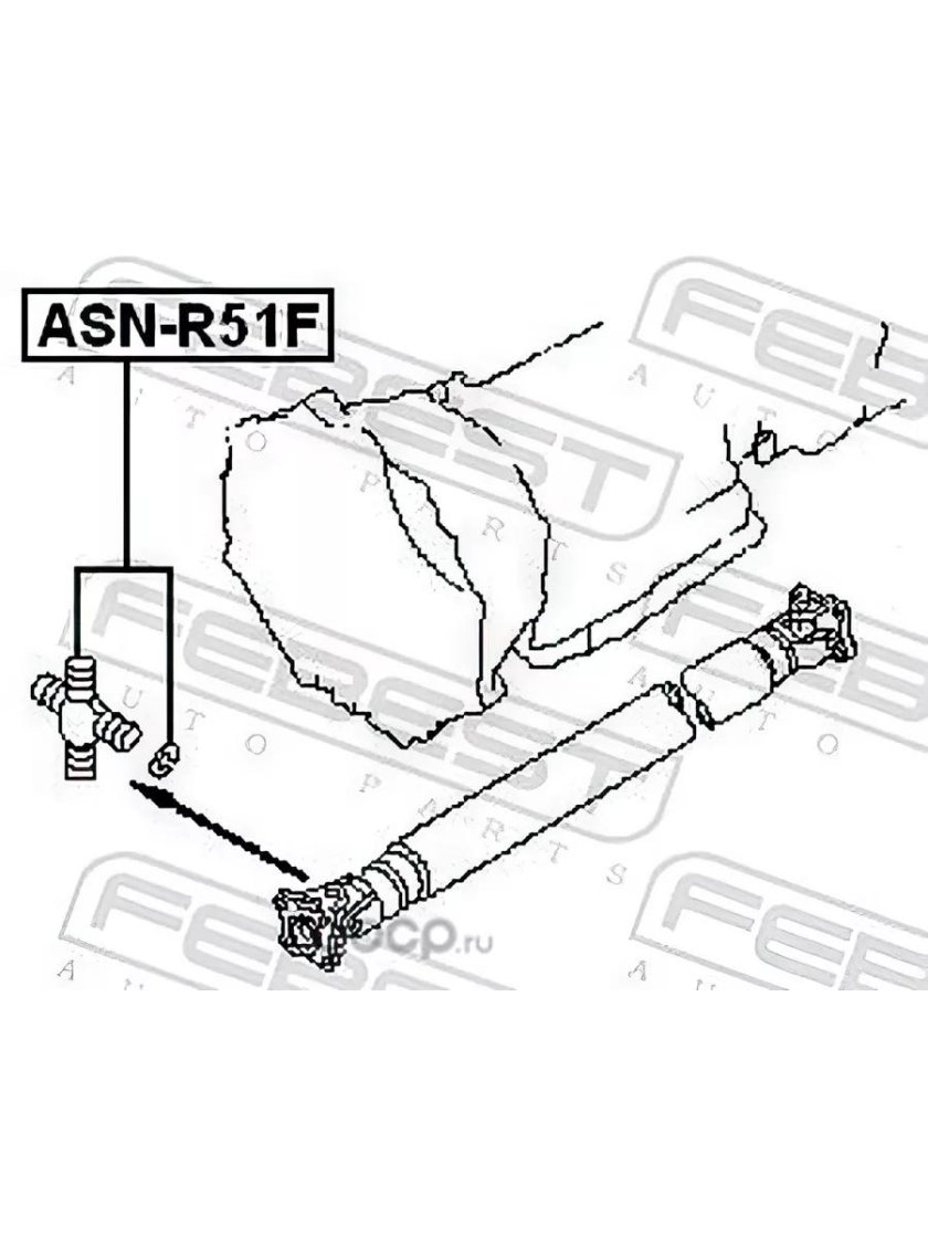 Asnr51f крестовина карданного вала 27x76