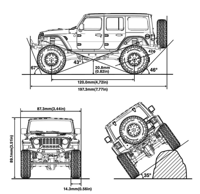 Jeep Wrangler 2021 габариты