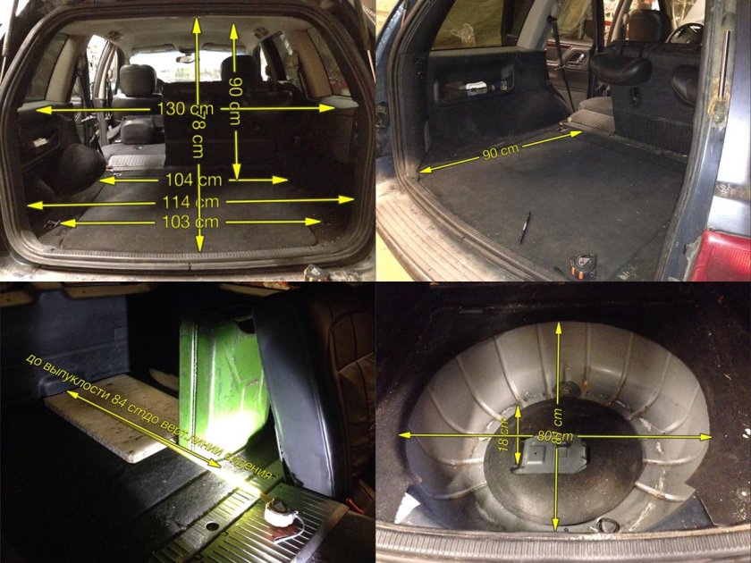 Ширина багажника джип Гранд Чероки WJ