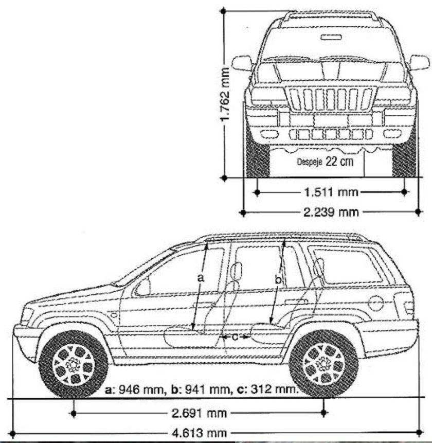 Чертеж Jeep Grand Cherokee 1998