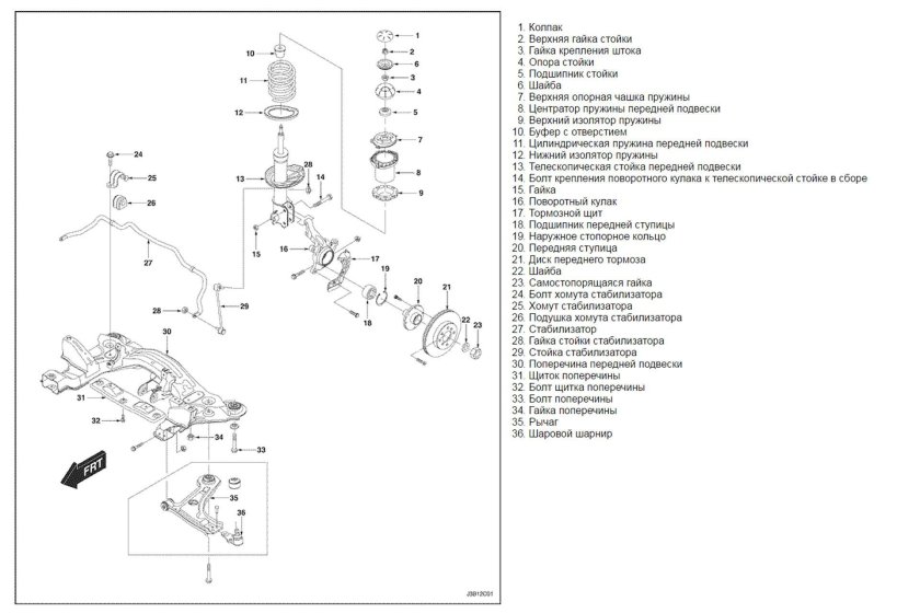 Передняя подвеска Лачетти седан 1.6