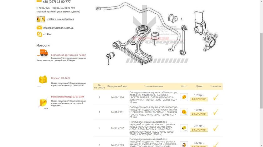 Передняя подвеска Лачетти седан 1.6