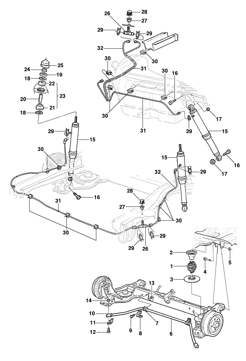 Chevrolet Lacetti задняя подвеска схема