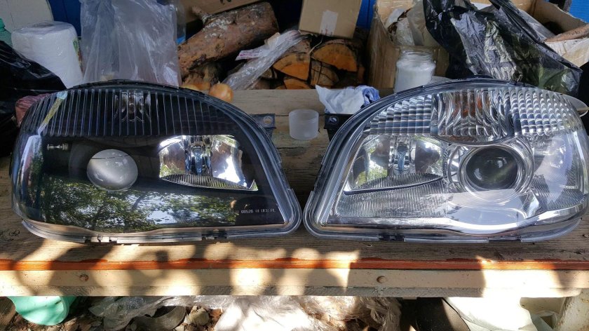 Чёрные фары Нива Шевроле