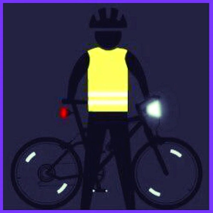 Световозвращающие элементы на велосипедисте