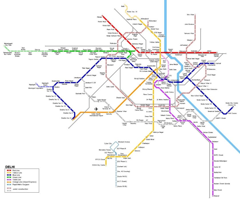 Карта метро Дели Индия