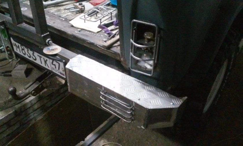 Задний силовой бампер на УАЗ Хантер своими руками