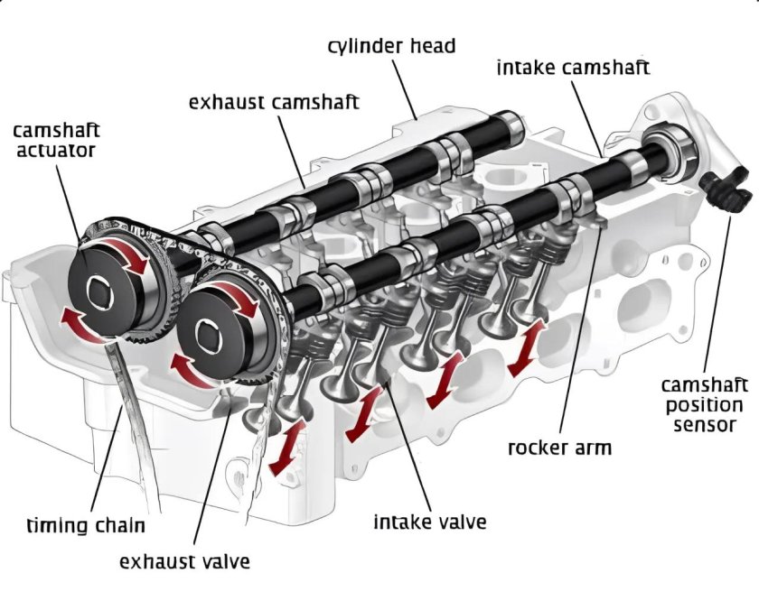 Расположение распределительного вала