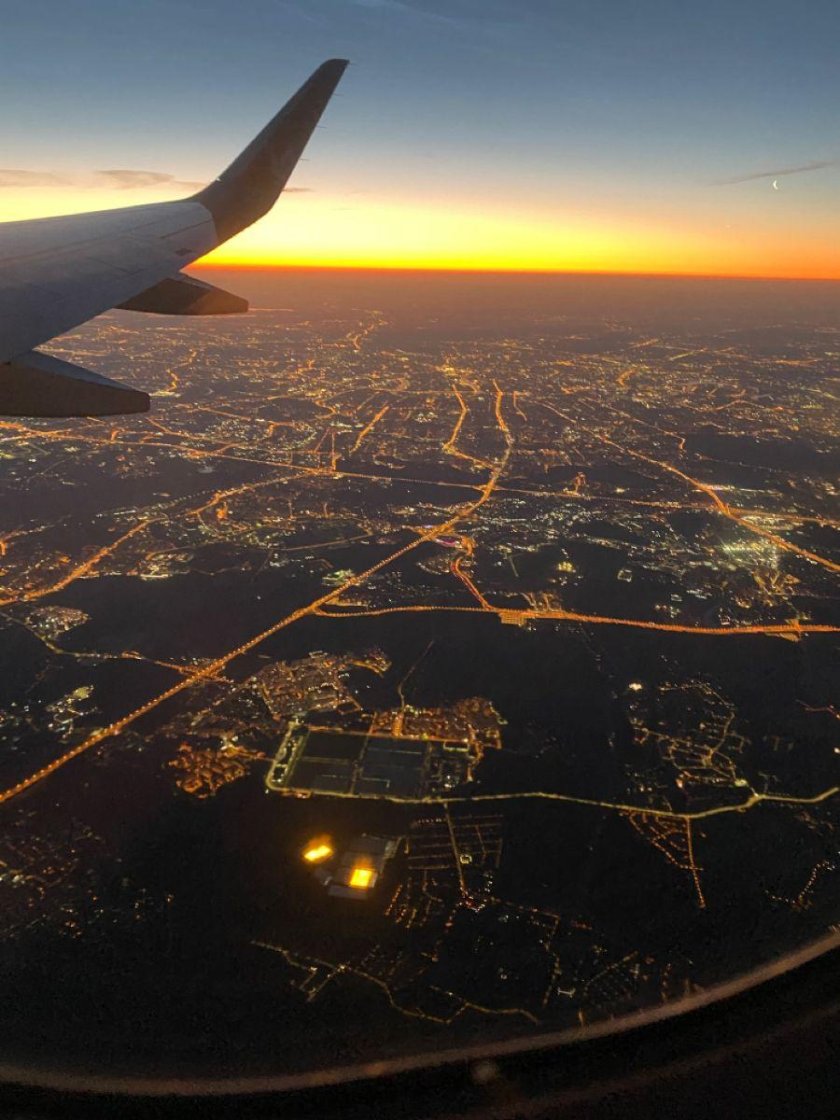 Закат из самолета