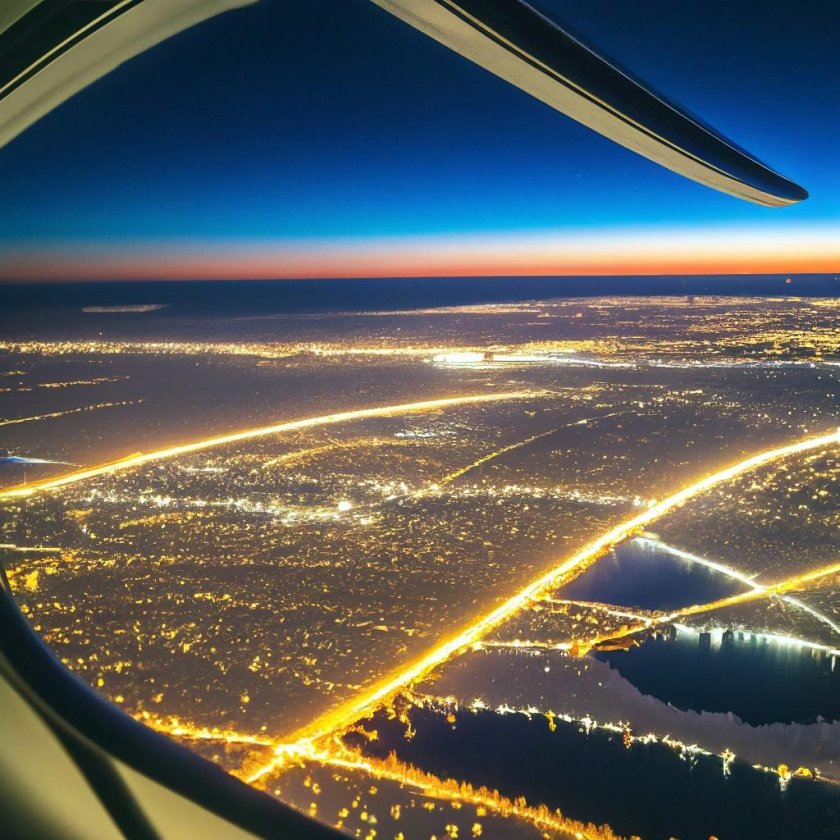 Вид из иллюминатора самолета