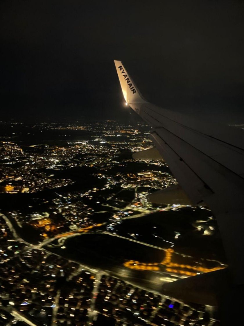 Вид с самолета ночью