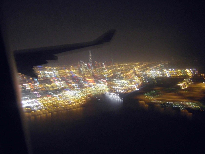 Вид с самолета ночью