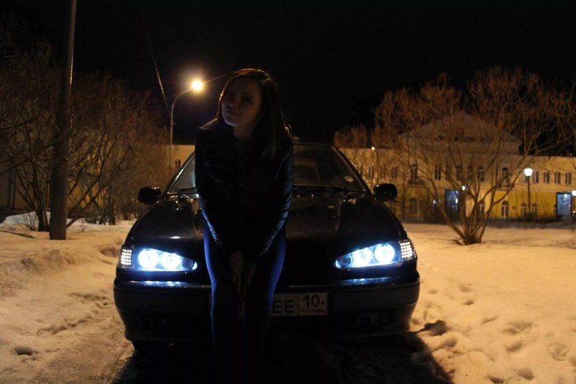 ВАЗ 2115 черная зимой ночью