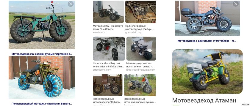 Чертеж мотовездехода с двигателем от мотоблока