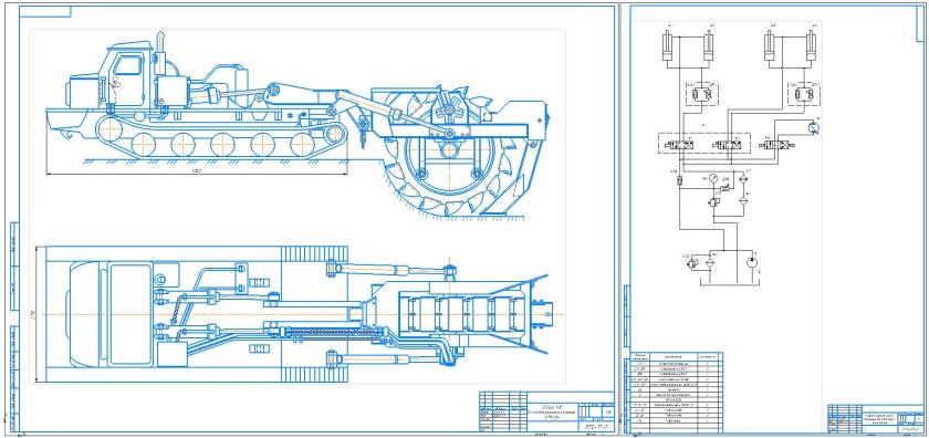 Роторный траншейный экскаватор чертеж