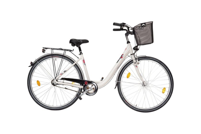 Женский городской велосипед 28 легкий дамка 7 Shimano корзина