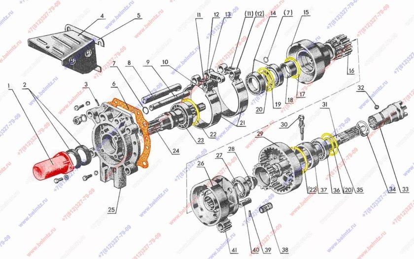 Вал отбора мощности МТЗ 80 схема