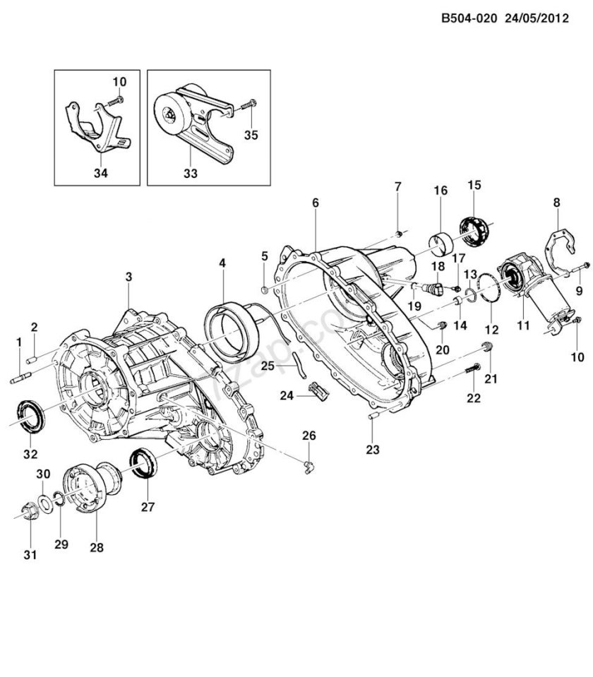Схема раздаточной коробки Шевроле Трейлблейзер