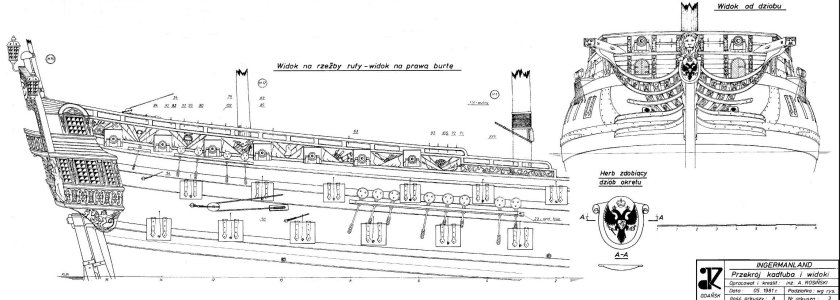 Парусный линейный корабль Ингерманланд чертежи