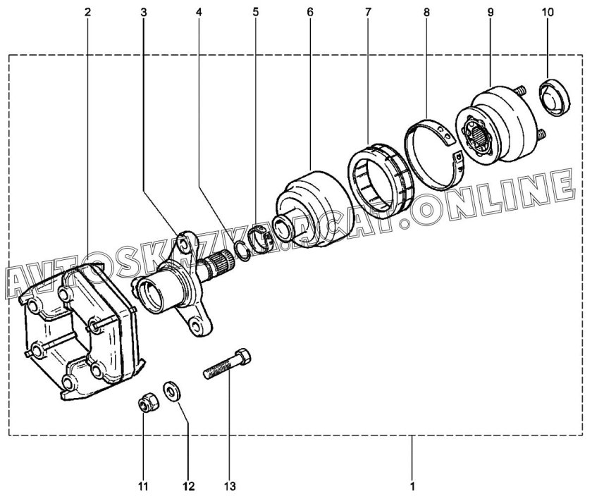 Промежуточный вал ВАЗ 2131 задний карданный