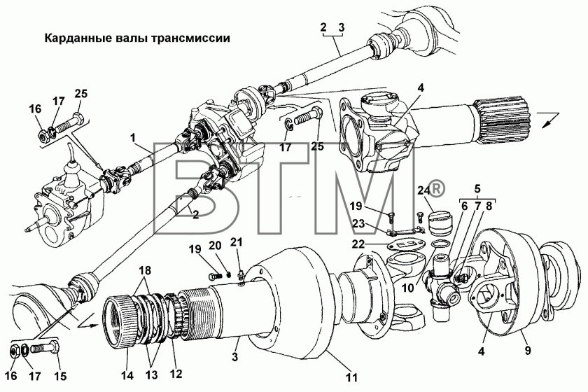 Вал карданный промежуточный ГАЗ 3308