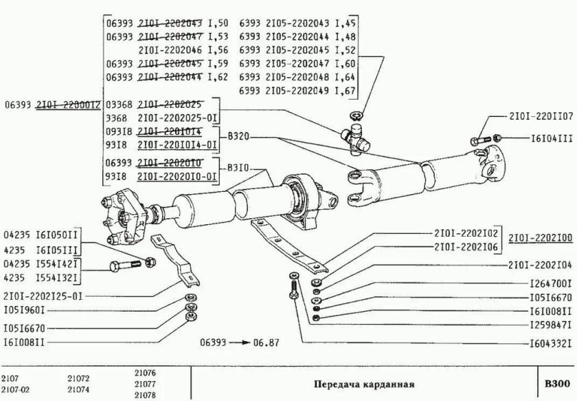 Планка опоры карданного вала 2101
