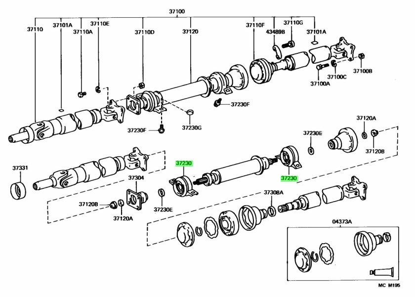 Схема карданного вала Toyota rav4